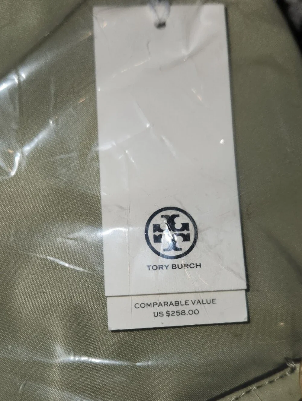 Tory Burch Sage Green Leather Shoulder Tote